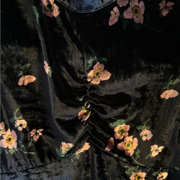 Free People floral velvet ruched front dress size 10 NWT - Picture 7 of 13